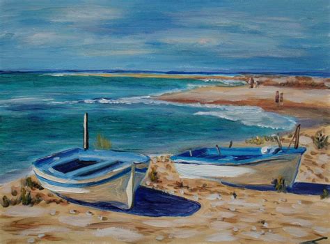 Style Oil Painting By Anna Rita Angiolelli Beach Painting
