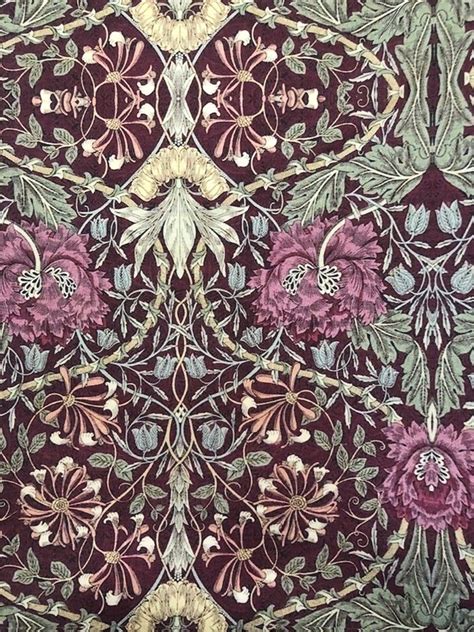 William Morris Aubergine Fabric Arts And Craft Fabric Etsy In