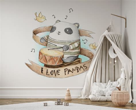 I Love Pandas Wallpaper Buy Cute Panda Wall Murals Happywall