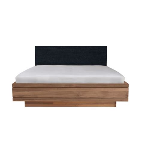 Burger Cama Matrimonial Ethnicraft Con Estructura De Teca Cabecera