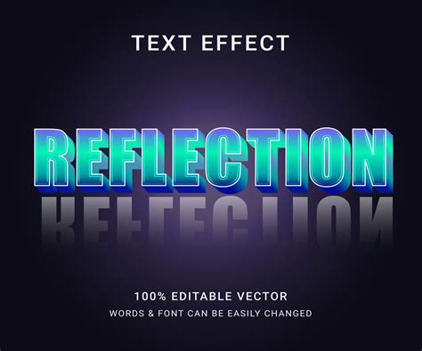 Reflection Full Editable Text Effect Vector Words Text Effects 3d