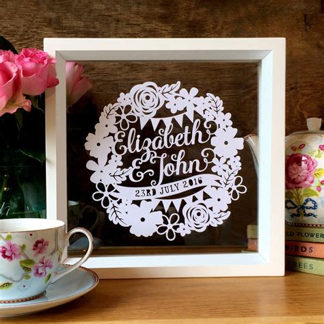 Anniversaries are milestones that deserve to be celebrated. Personalised Floral First Wedding Anniversary Gift By Sas ...