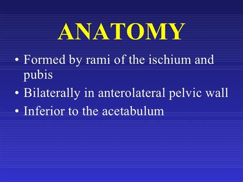 Special Consideration The Obturator Hernia