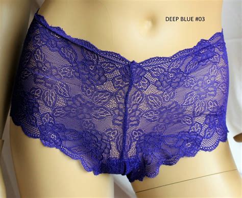 purple deep blue knickers sheer lace brief shorts panties soft sensuous fabric ebay