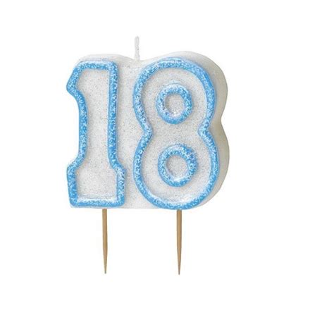 Blue Glitz Number 18 Candle 18th Birthday Cake Candles Candles Love