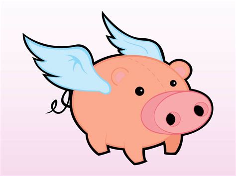 Cartoon Flying Pig