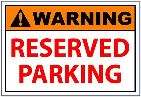 Free Printable Reserved Parking Sign Template Printable Templates By Nora
