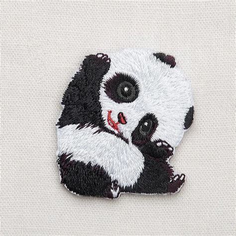 1pcs Embroidered Panda Patches For Clothing Iron Sew Applique Clothes