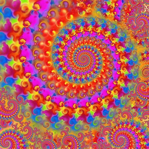 Crazy Fractal Art Psychedelic Pattern In Pink By Pixie
