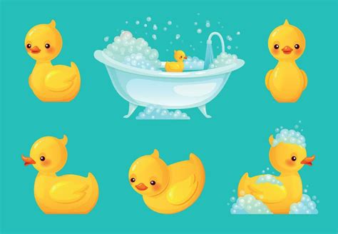 Yellow Bath Duck Bathroom Tub With Foam Relaxing Bathing And Spa