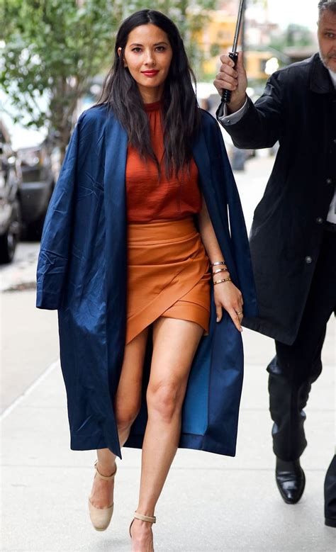 Olivia Munn Is All About Orange In The Ultimate Autumn Ensemble From