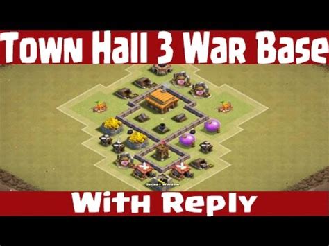 We have covered every type of town hall 3 base here from war to hybrid. Clash of Clans | Town Hall 3 War Base (TH3) | CoC - YouTube