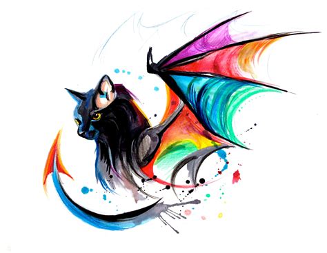 Rainbow Kitty Dragon Tattoo Design Cute Dragon Tattoo Watercolor