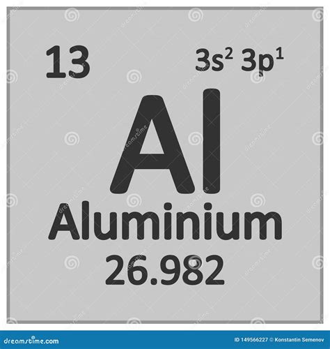 Periodic Table Element Aluminium Icon Stock Illustration Illustration