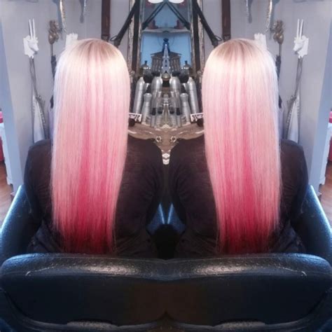 Blonde With Pop Of Pink Underneath Hair Colors Ideas