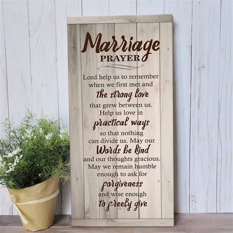 Marriage Prayer Plaque Rustic Wood Signchristian Decor Unique