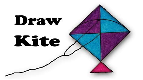 How To Draw Kite For Kidsstep By Stepeasy Draw Social Useful Stuff