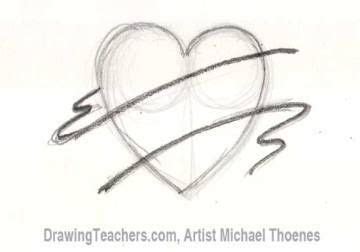 How To Draw A Heart With Banner Step Banner Drawing Drawings