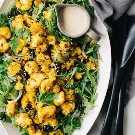 Roasted Cauliflower Salad With Turmeric And Tahini Our Salty Kitchen