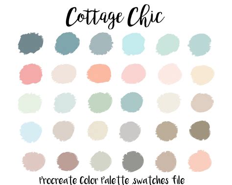 Procreate Color Palette COTTAGE CHIC Procreate Swatches Etsy Color Palette Challenge Pastel