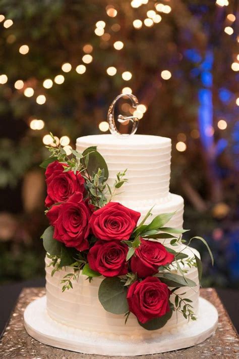 Wedding Cake Red Red Wedding Theme Red Rose Wedding Romantic Wedding Cake Simple Wedding