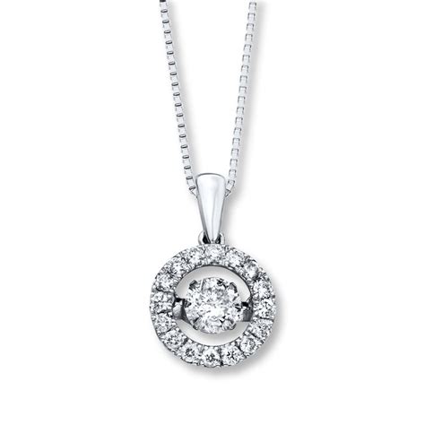 Diamonds In Rhythm 1 Ct Tw Necklace 14k White Gold Dancing Diamond