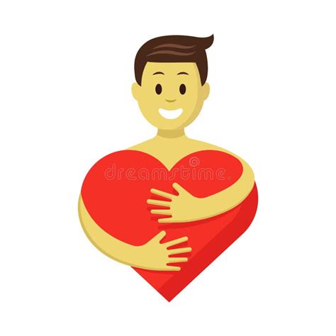 Hugging Heart Symbol Hug Yourself Logo Love Yourself Vector Flat