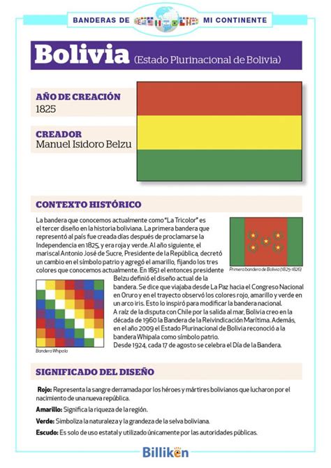 Bandera De Bolivia Historia Origen Y Significado Billiken