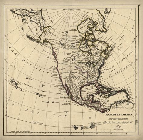 1789 Map Of America Mexico Canada Antique Quality Home Decor 20x20