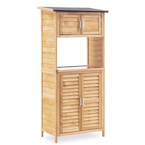 Buy Mcombo Outdoor Wood Storage Cabinet Sheds And Outdoor Storage