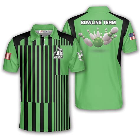 Inspired Green Stripe Custom Bowling Shirts For Men Primesty