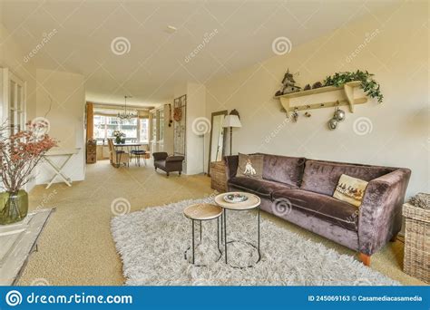 The Interior Of A Spacious Living Room Stock Image Image Of Wall