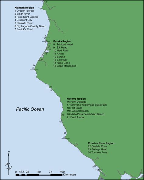 Map Of Northern California Coast Towns