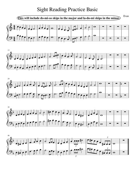 Sight Reading Practice 2(Basic) Sheet music for Piano | Download free