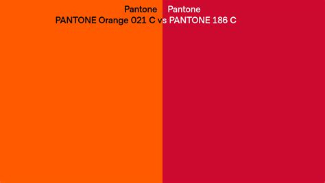 Pantone Orange 021 C Vs Pantone 186 C Side By Side Comparison