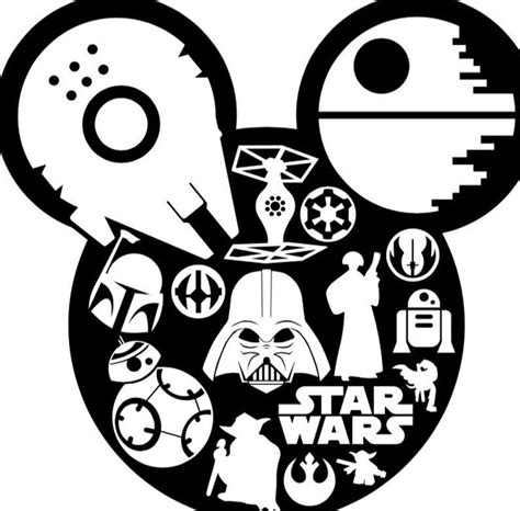 Star War Mouse Ears Svg File Etsy Disney Silhouette Art Star Wars