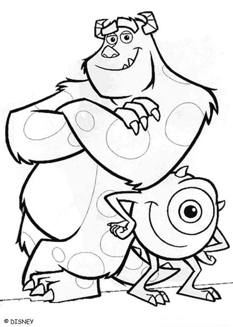 Top 20 free printable monsters inc. Mike wazowski and sulley coloring pages - Hellokids.com