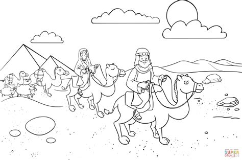 But abraham sat in the cool shade of his tent door, beneath a tree. Abram & Sarai leaving Egypt coloring page from Abraham ...