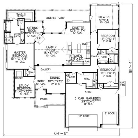 Country Style House Plan 3 Beds 25 Baths 2639 Sqft Plan 65 527