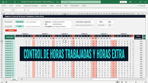 CONTROL DE HORAS TRABAJADAS Y HORAS EXTRA PLANTILLA EXCEL GRATIS