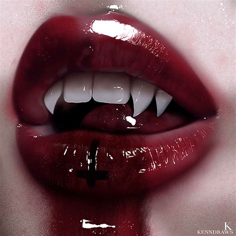 Vampire Lips Me Digital Painting 2020 Rart