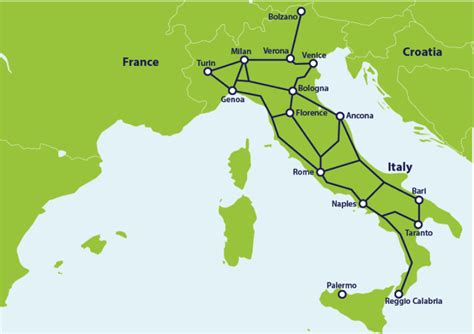 Italian Rail Map Of Italy