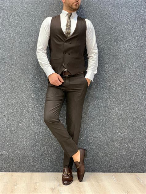 Buy Coffee Slim Fit Suit By With Free Shipping