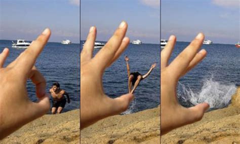 Forced Perspective Photography Optical Illusion Turns Holiday Pictures