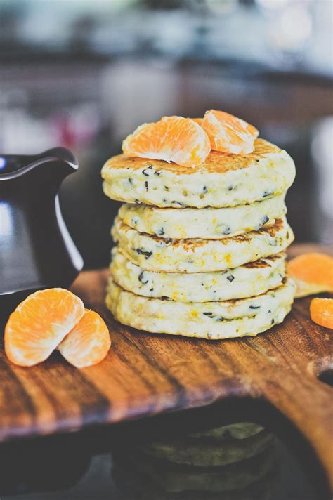 Zesty Orange Scented Pancakes With Cacao Nibs Healthyrawdiets Food