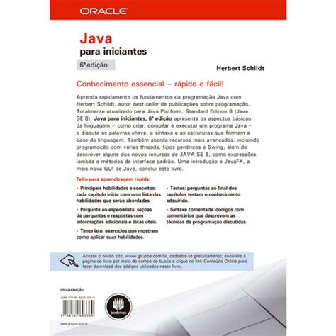 Livro Java Para Iniciantes Crie Compile E Execute Programas Java Rapidamente Submarino