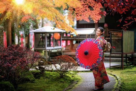 Japanese Girl Walk In Temple Photograph By Anek Suwannaphoom Fine Art