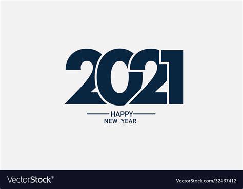 2021 Happy New Year Logo Text Design Royalty Free Vector