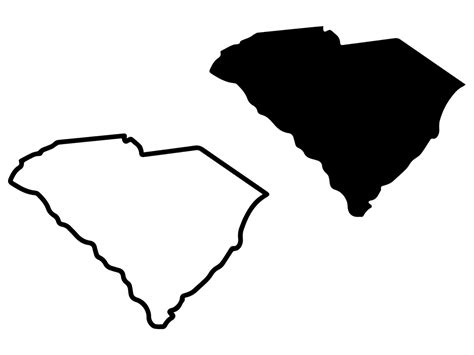 South Carolina Svg State Shape Outline Instant Download Etsy