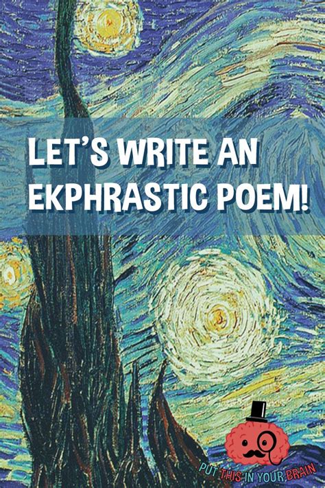 But you won't be writing. Learn about what an ekphrastic poem is and how to write ...